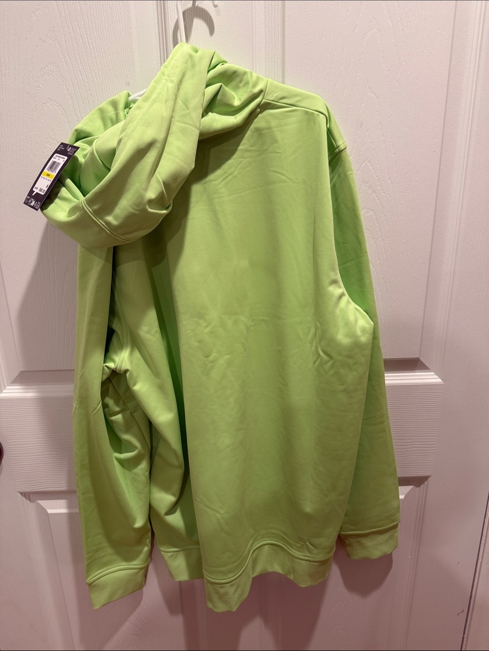 Under Armour Men’s Neon Lime Green Crewneck Hoodie with Logo - Picture 4 of 4